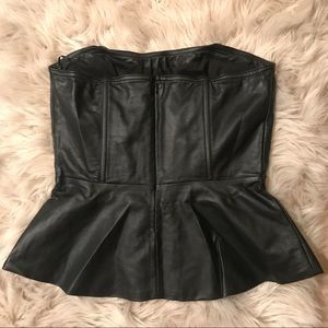 Express Faux Leather Peplum Top